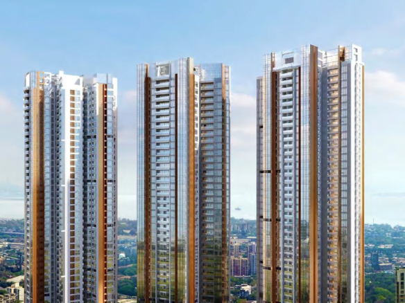 Three high-rise residential towers of Piramal Mahalaxmi with Arabian Sea view in Mahalaxmi, South Mumbai