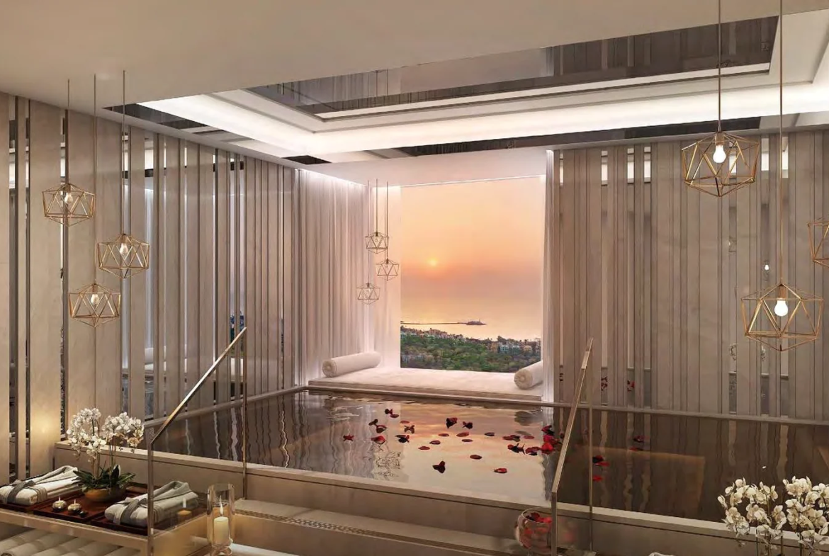 Luxury spa with plunge pool and sea-facing window at Piramal Mahalaxmi, South Mumbai