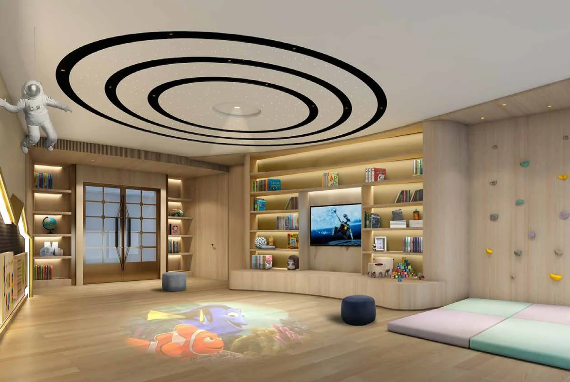 Indoor kids play area with climbing wall and soft play zone at Piramal Mahalaxmi, South Mumbai