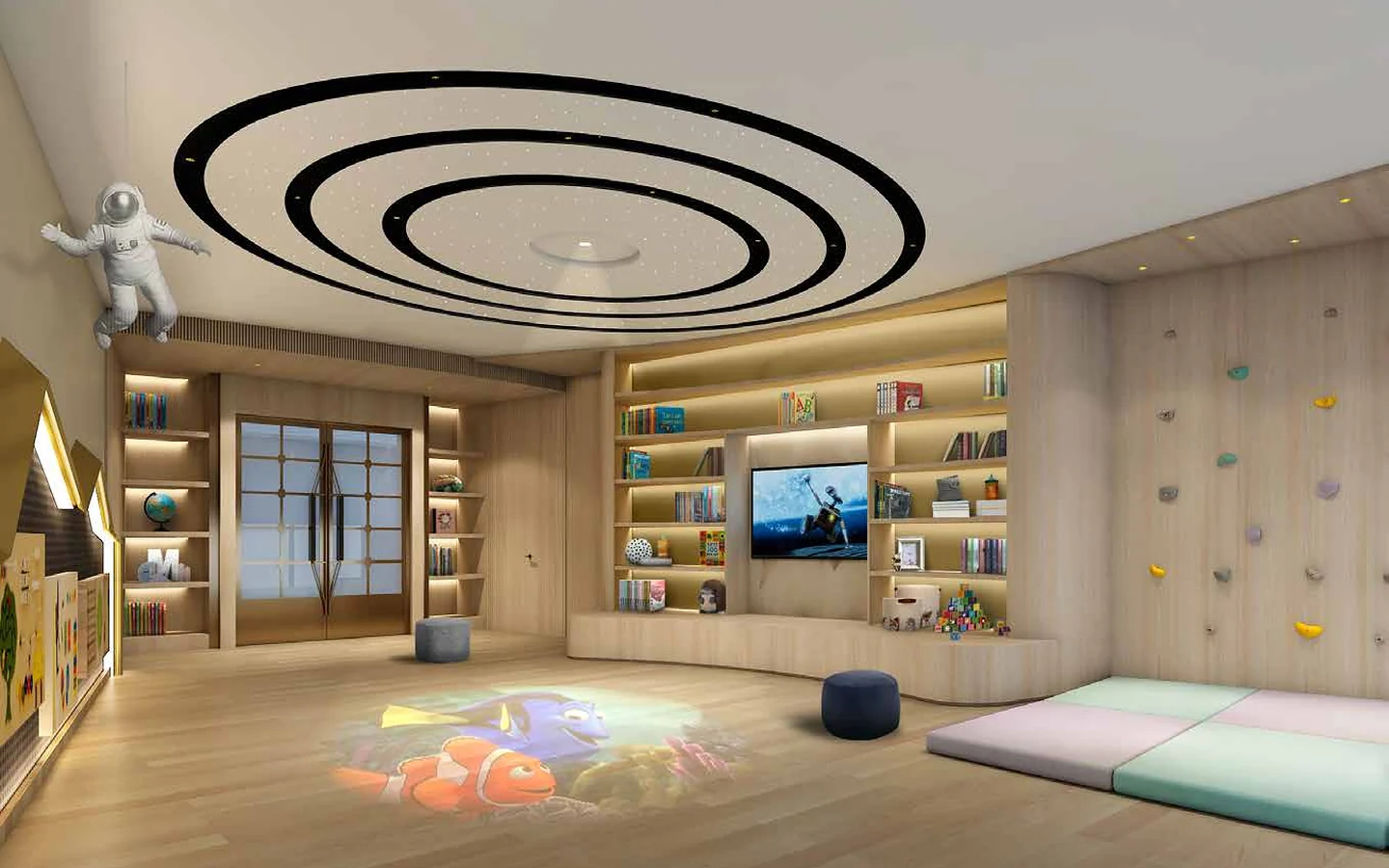 Indoor kids play area with climbing wall and soft play zone at Piramal Mahalaxmi, South Mumbai