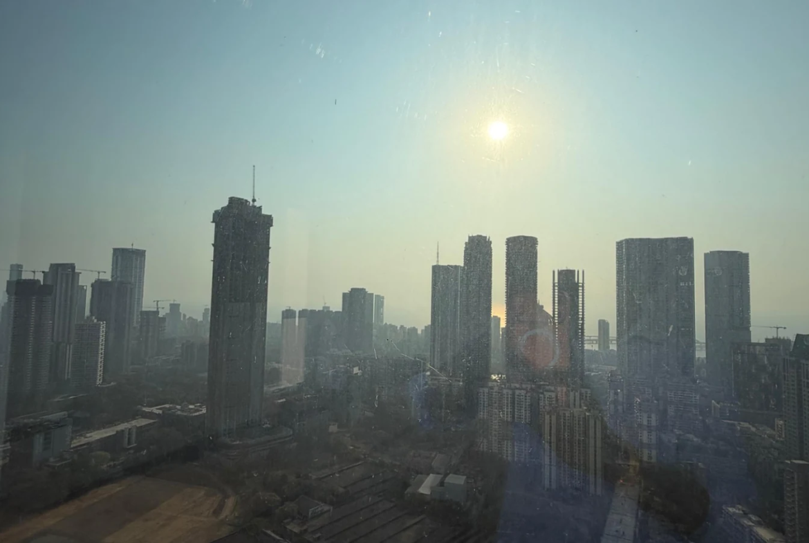 Mumbai high-rise skyline view from the 45th floor apartment at Rustomjee Crown, Prabhadevi